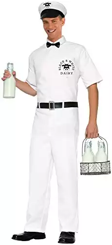 Forum Novelties Men's 50's Milkman Costume, White, Standard
