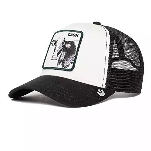 Goorin Bros. The Farm Original Core Unisex Adjustable Snapback Trucker Hat, White Cash Cow, One Size