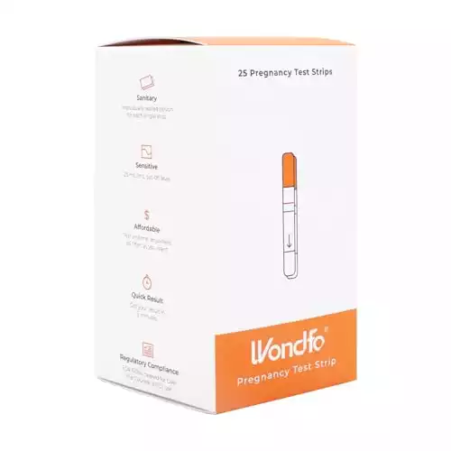 Wondfo Pregnancy Test Strips - HCG Detection 25 MIU/ml, Home Test of Reliable Result - 25 Count