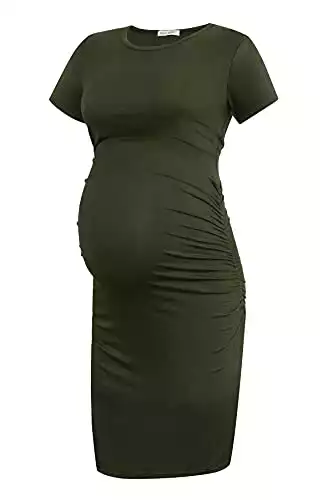 Smallshow Women's Short Sleeve Maternity Dress